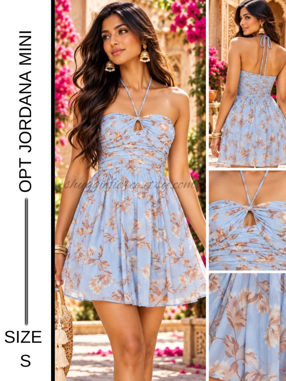 MSRP: $168 | ✨ Jordana Floral Chiffon Halter Mini Dress | Size Small | NWT ✨